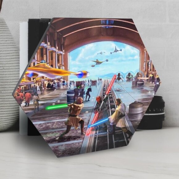 Trend Setters Thomas Kinkade – Star Wars – Liberation of Naboo – 11.5” X 10” Hex - Picture 1 of 5